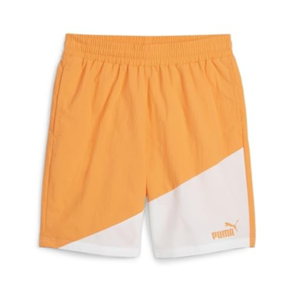 PUMA Men Power Colorblock Woven 8" Shorts Clementine Size S